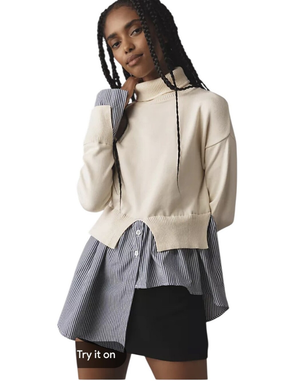 Anthropologie Maeve Avantlook Split Turtlneck Sweater/shirt- M.            S16